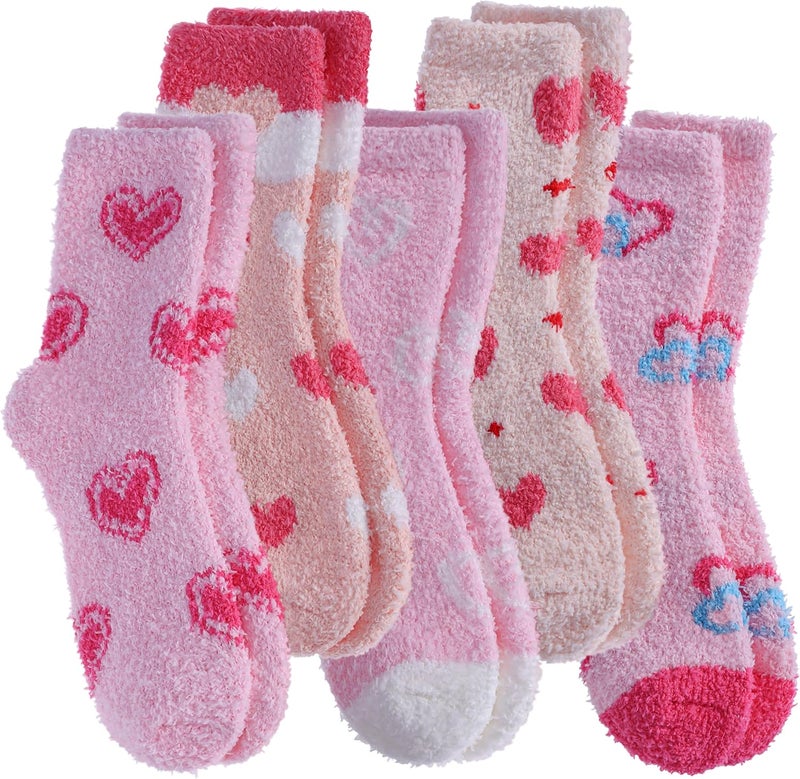 SDBING Fuzzy Socks for Women Soft Fluffy Home Sleeping Socks Cozy Warm Slipper Socks 6 or 5 Pairs - Image 1